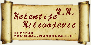 Melentije Milivojević vizit kartica
